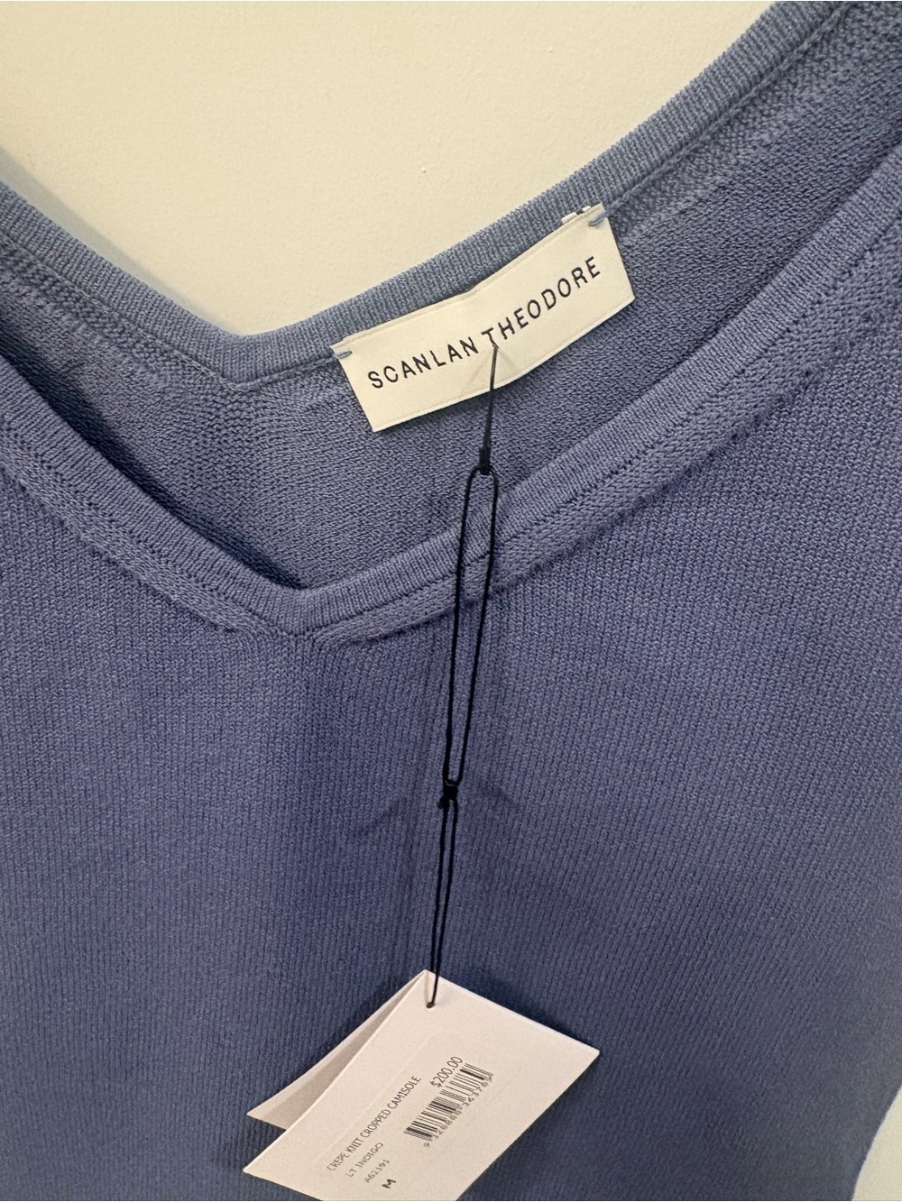 Scanlan Theodore Crepe Knit Cropped Camisole Small NWT Blue - Picture 3 of 4